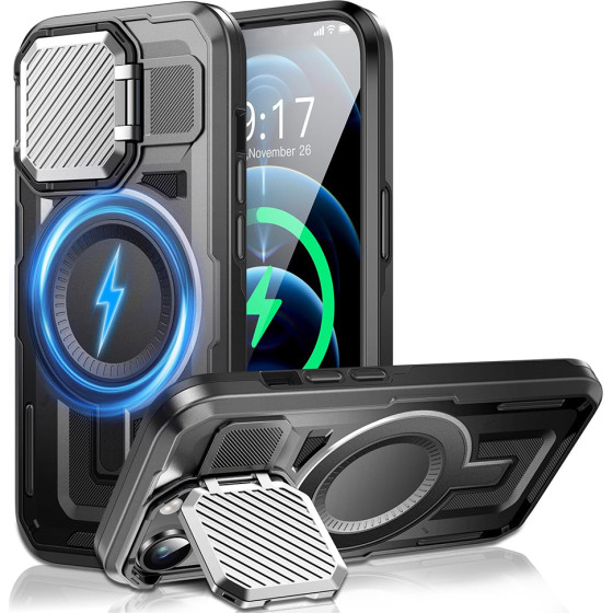 Techsuit - CamVault MagSafe - iPhone 12 Pro Max / iPhone 13 Pro Max - Black