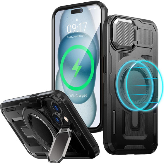 Techsuit - CamVault MagSafe - iPhone 14 Plus / iPhone 15 Plus - Black