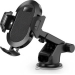 Techsuit - Car Holder - Universal for Dashboard / Windshield, Gravity Grip, Windshield - Black - (S113)