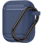 Techsuit - Carbon Silicone - for AirPods 1 / AirPods 2 - Navy Blue