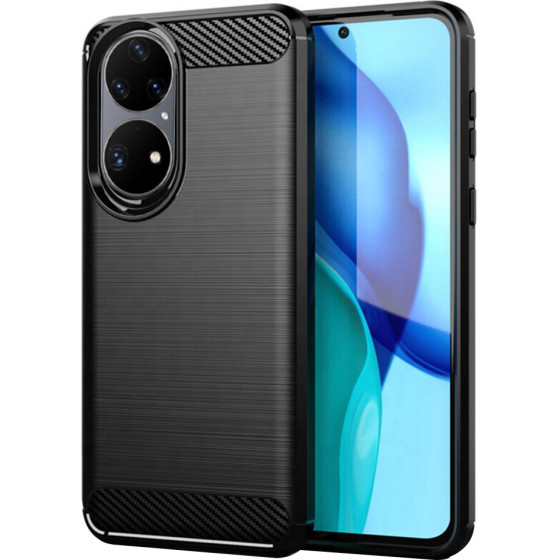 Techsuit - Carbon Silicone - Huawei P50 Pro - Black