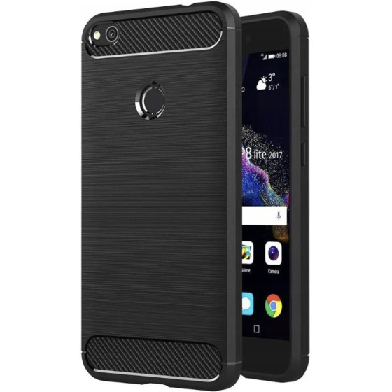 Techsuit - Carbon Silicone - Huawei P9 Lite 2017 / P8 Lite 2017 - Black