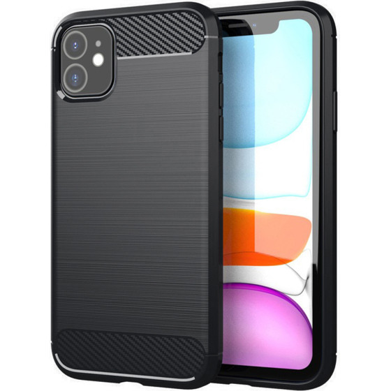 Techsuit - Carbon Silicone - iPhone 11 - Black