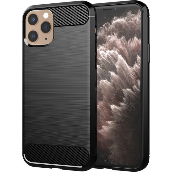 Techsuit - Carbon Silicone - iPhone 11 Pro - Black