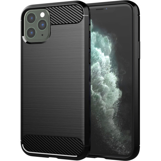 Techsuit - Carbon Silicone - iPhone 11 Pro Max - Black