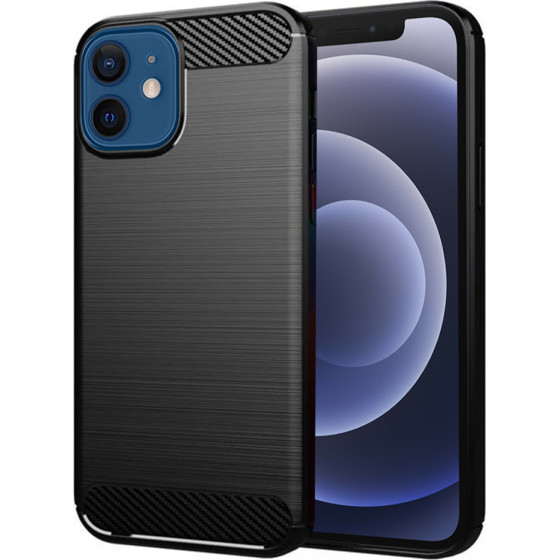 Techsuit - Carbon Silicone - iPhone 12 / iPhone 12 Pro - Black
