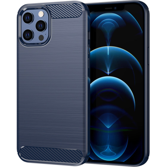 Techsuit - Carbon Silicone - iPhone 12 Pro Max - Blue