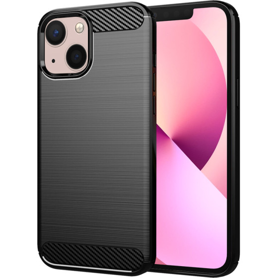 Techsuit - Carbon Silicone - iPhone 13 - Black