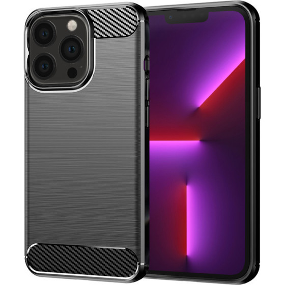 Techsuit - Carbon Silicone - iPhone 13 Pro - Black