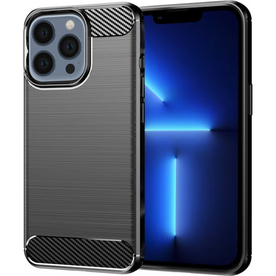 Techsuit - Carbon Silicone - iPhone 13 Pro Max - Black