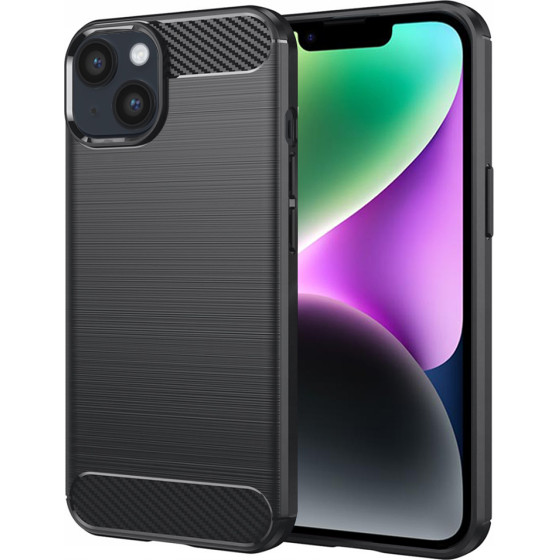 Techsuit - Carbon Silicone - iPhone 14 - Black