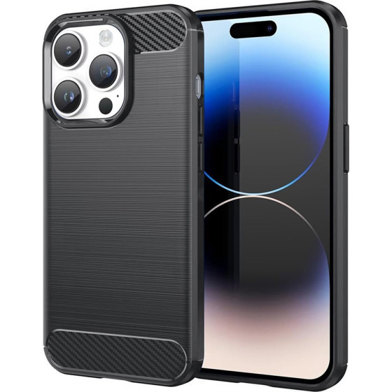 Techsuit - Carbon Silicone - iPhone 14 Pro - Black