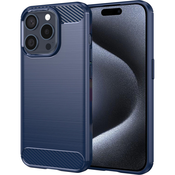 Techsuit - Carbon Silicone - iPhone 15 Pro - Blue