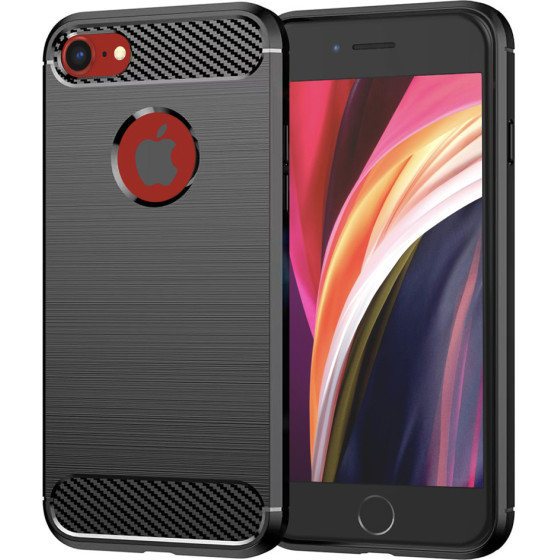 Techsuit - Carbon Silicone - iPhone SE 2, SE 2020 / iPhone SE 3, SE 2022 - Black