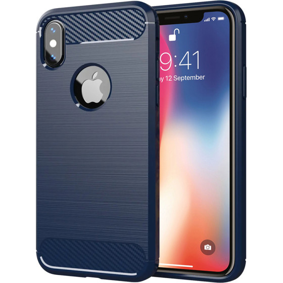 Techsuit - Carbon Silicone - iPhone X / iPhone XS - Blue
