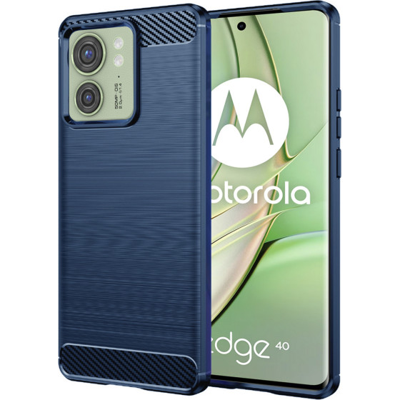 Techsuit - Carbon Silicone - Motorola Edge 40 / Edge (2023) - Blue
