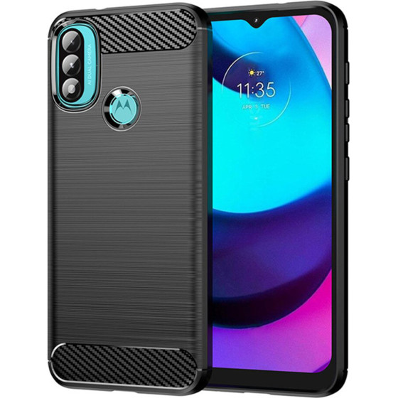 Techsuit - Carbon Silicone - Motorola Moto E20 / Moto E30 / Moto E40 - Black