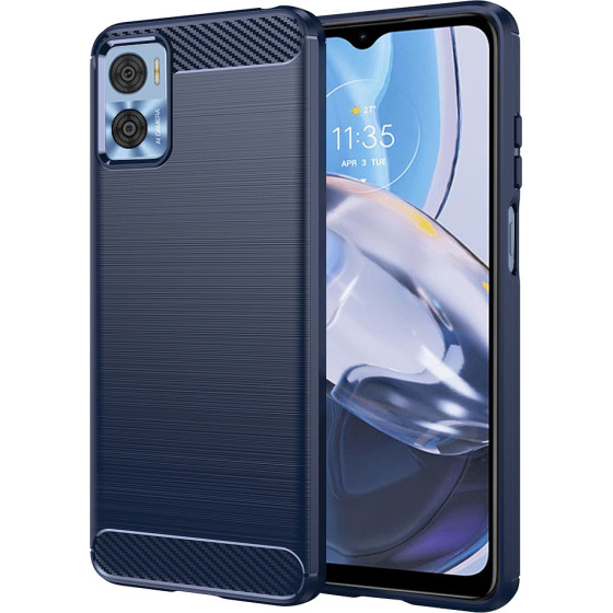 Techsuit - Carbon Silicone - Motorola Moto E22 / Moto E22i - Blue