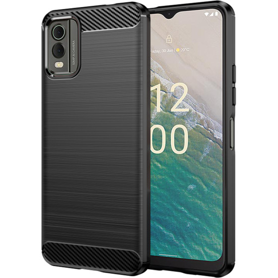 Techsuit - Carbon Silicone - Nokia C32 - Black