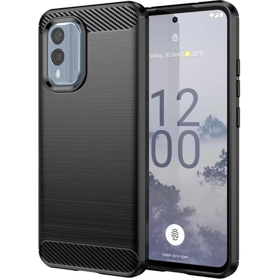 Techsuit - Carbon Silicone - Nokia X30 - Black