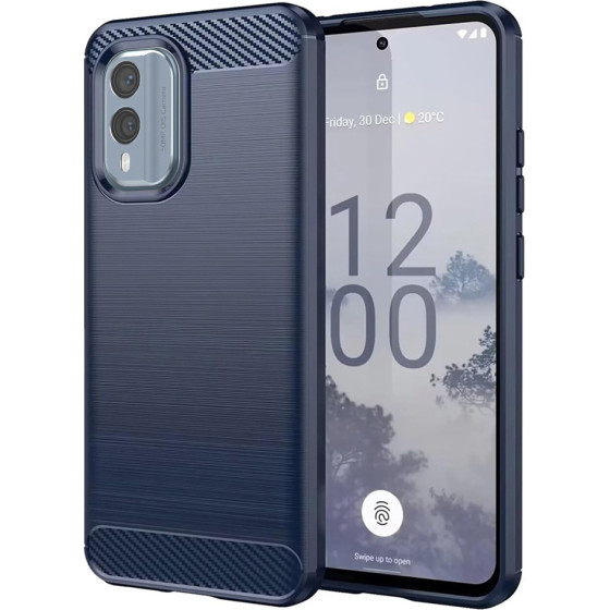 Techsuit - Carbon Silicone - Nokia X30 - Blue