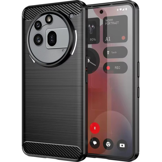 Techsuit - Carbon Silicone - Nothing Phone (3a) Pro - Black