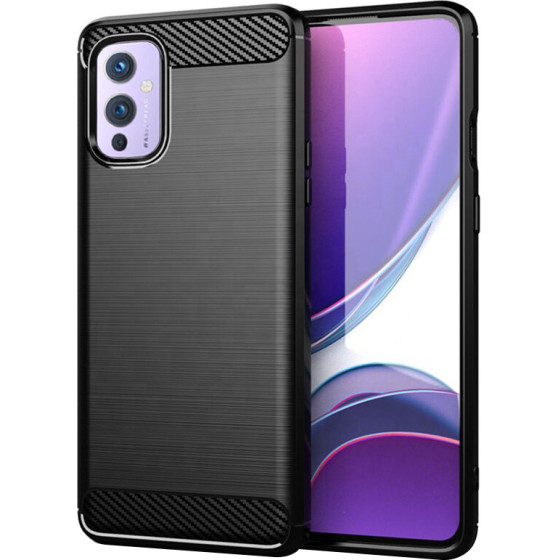 Techsuit - Carbon Silicone - OnePlus 9 - Black