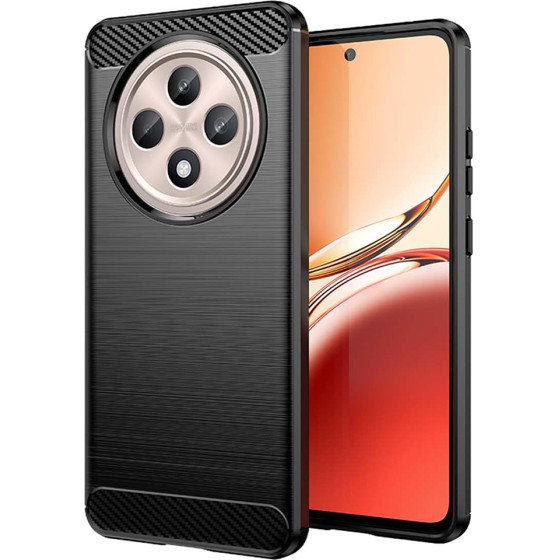 Techsuit - Carbon Silicone - Oppo Reno12 F 4G / Reno12 F 5G / Reno12 FS 4G / Reno12 FS 5G - Black