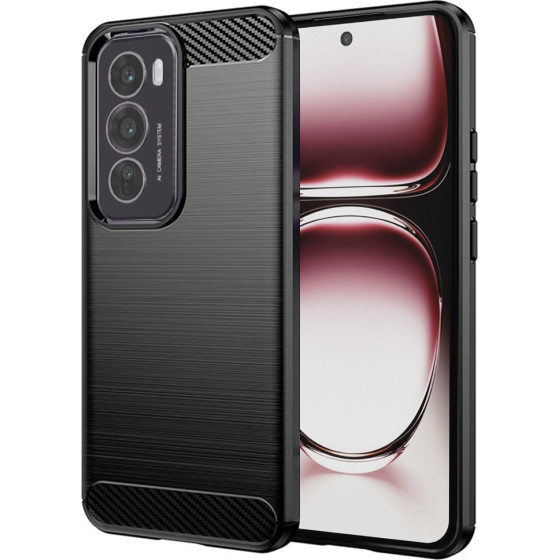 Techsuit - Carbon Silicone - Oppo Reno12 Pro - Black
