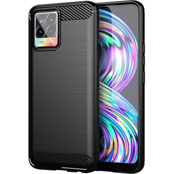 Techsuit - Carbon Silicone - Realme 8 4G / 8 Pro 4G - Black
