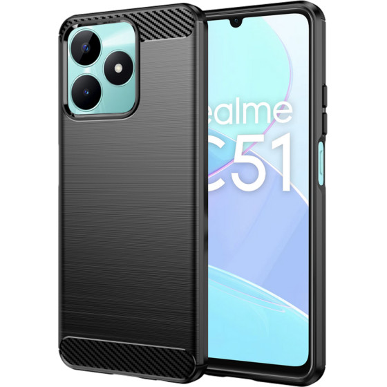 Techsuit - Carbon Silicone - Realme C51 / Note 50 - Black