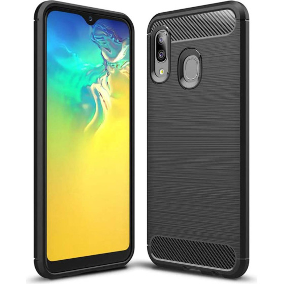 Techsuit - Carbon Silicone - Samsung Galaxy A20e - Black