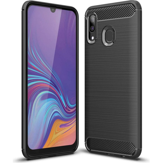 Techsuit - Carbon Silicone - Samsung Galaxy A40 - Black