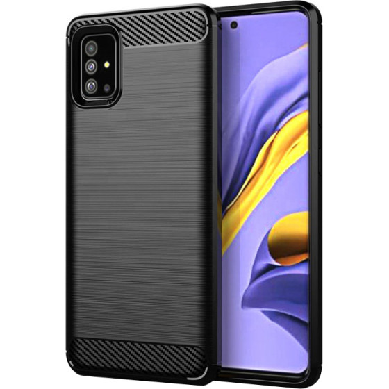 Techsuit - Carbon Silicone - Samsung Galaxy A51 4G - Black
