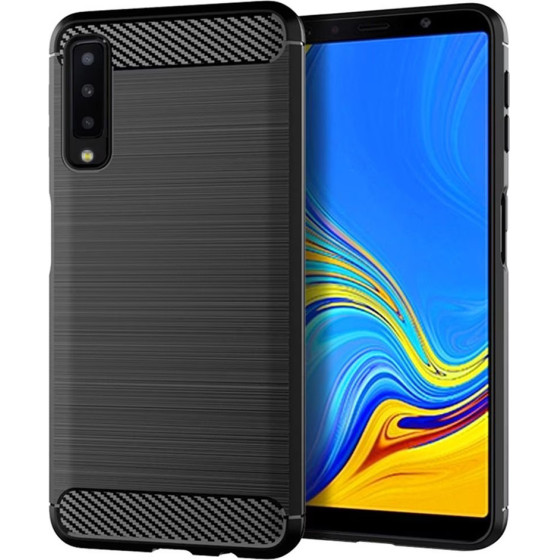Techsuit - Carbon Silicone - Samsung Galaxy A7 2018 - Black