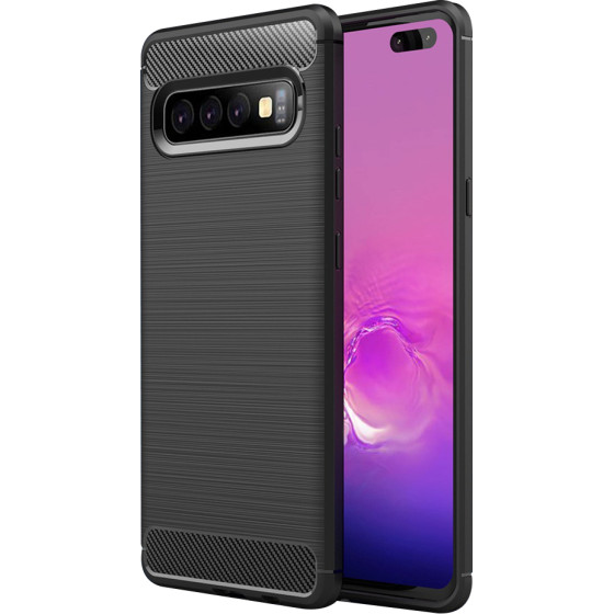 Techsuit - Carbon Silicone - Samsung Galaxy S10 Plus - Black