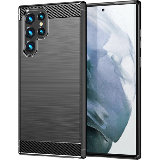 Techsuit - Carbon Silicone - Samsung Galaxy S22 Ultra - Black