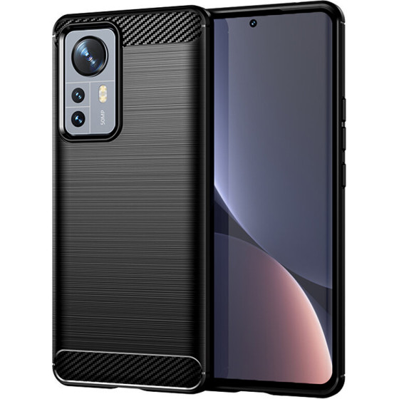 Techsuit - Carbon Silicone - Xiaomi 12 / 12X - Black
