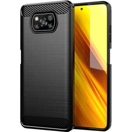 Techsuit - Carbon Silicone - Xiaomi Poco X3 / Poco X3 NFC / Poco X3 Pro - Black