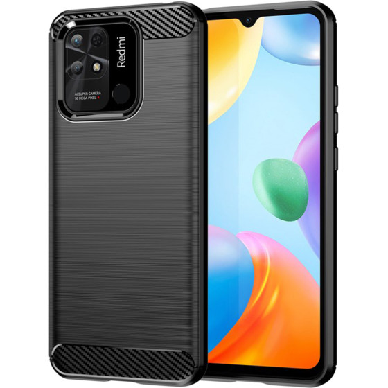 Techsuit - Carbon Silicone - Xiaomi Redmi 10C - Black