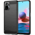 Techsuit - Carbon Silicone - Xiaomi Redmi Note 10 4G / Note 10S / Poco M5s - Black