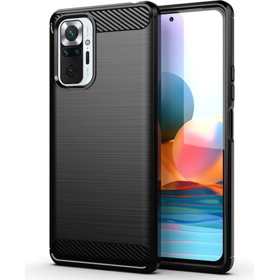 Techsuit - Carbon Silicone - Xiaomi Redmi Note 10 Pro / Note 10 Pro Max - Black