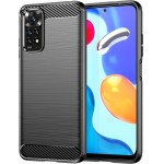 Techsuit - Carbon Silicone - Xiaomi Redmi Note 11 / Note 11S - Black