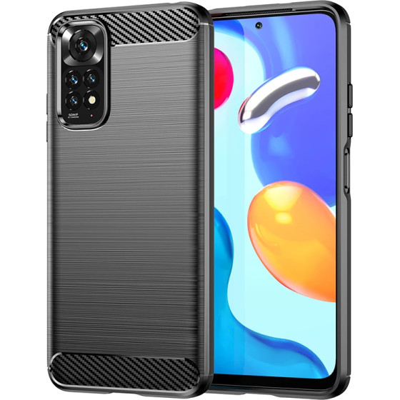 Techsuit - Carbon Silicone - Xiaomi Redmi Note 11 / Note 11S - Black
