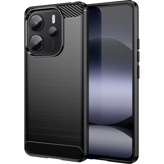 Techsuit - Carbon Silicone - Xiaomi Redmi Note 14 4G (164,84 x 78,15 x 8,16mm) - Black
