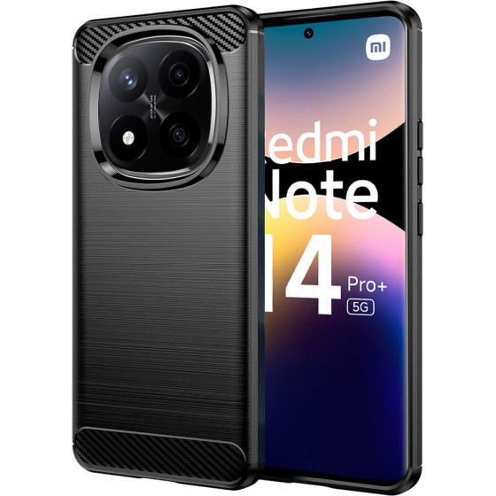 Techsuit - Carbon Silicone - Xiaomi Redmi Note 14 Pro+ 5G - Black