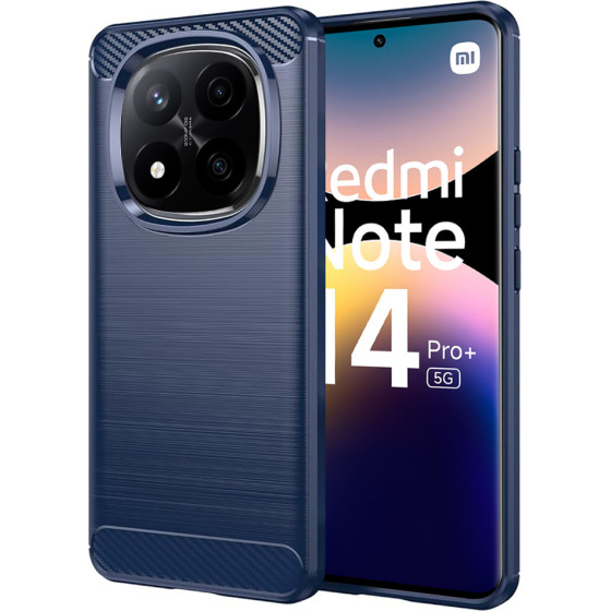 Techsuit - Carbon Silicone - Xiaomi Redmi Note 14 Pro+ 5G - Blue
