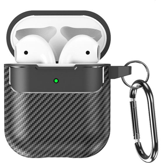 Techsuit - CarbonFiber - for AirPods 1 / 2 - Black