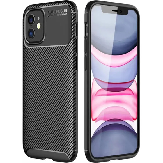 Techsuit - CarbonFiber - iPhone 11 - Black