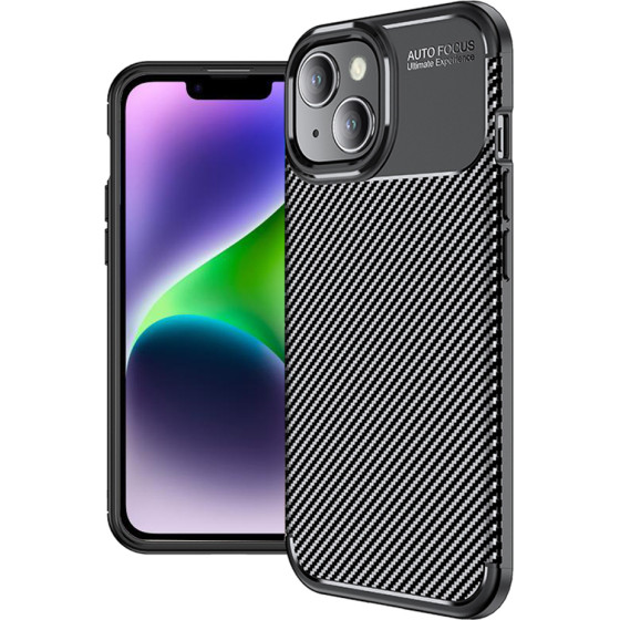 Techsuit - CarbonFiber - iPhone 14 - Black